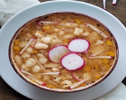 Vegan Hominy, Lima and Great Northern Bean White Chili