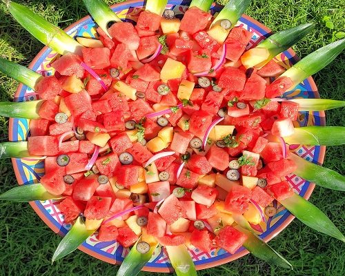 Vegan Watermelon and Cantaloupe Salad