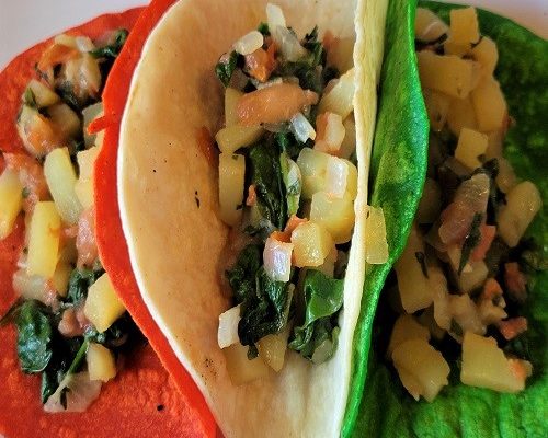 25- Minute Spinach and Potato Vegan Tacos