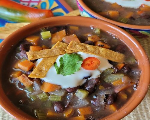 Four Vegetable Black Bean Soup