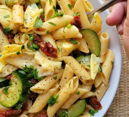 Vegan Artichoke Summer Pasta Salad