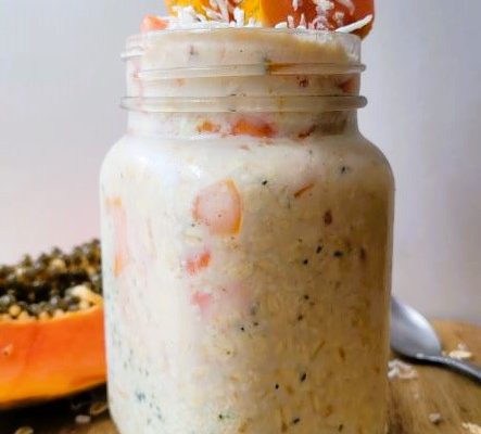 High Protein Papaya Overnight Oats