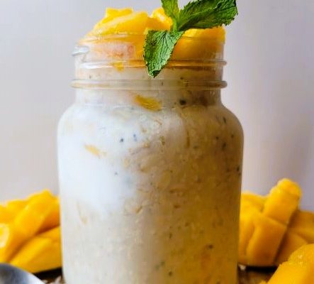 High Protein Mango Overnight Oats